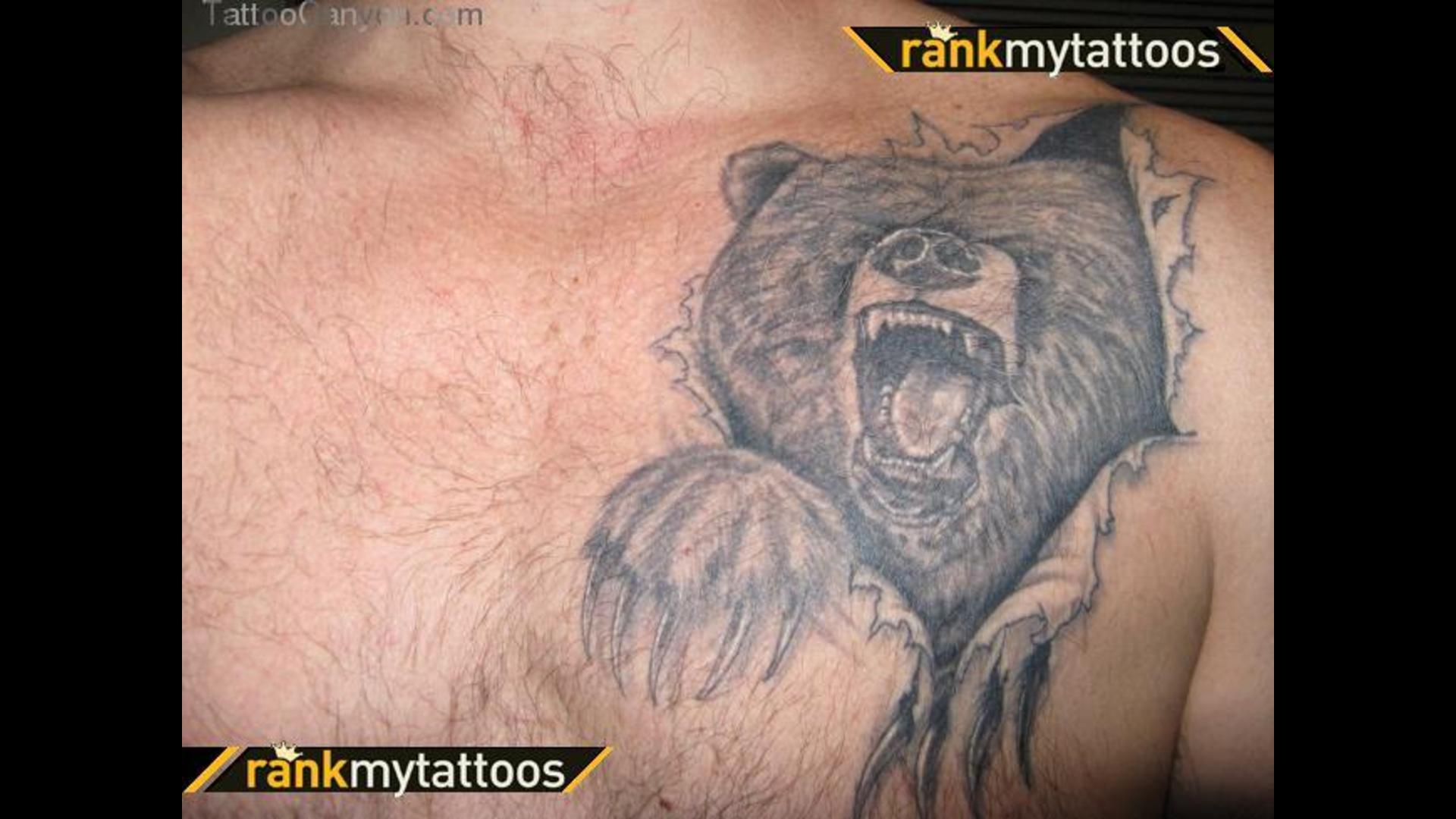 татуировки для мужчин с медведем на груди фото 6