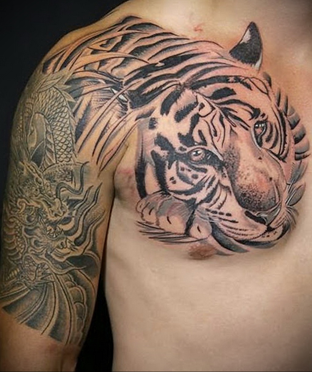 Татуировки в виде тигра (59 фото) .