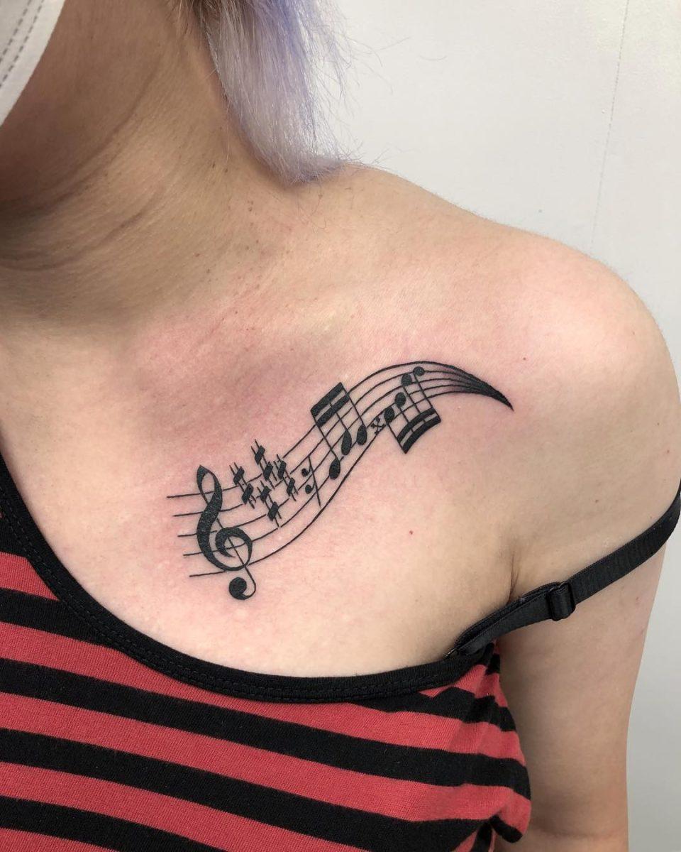 Музыкальные Татуировки для девушек