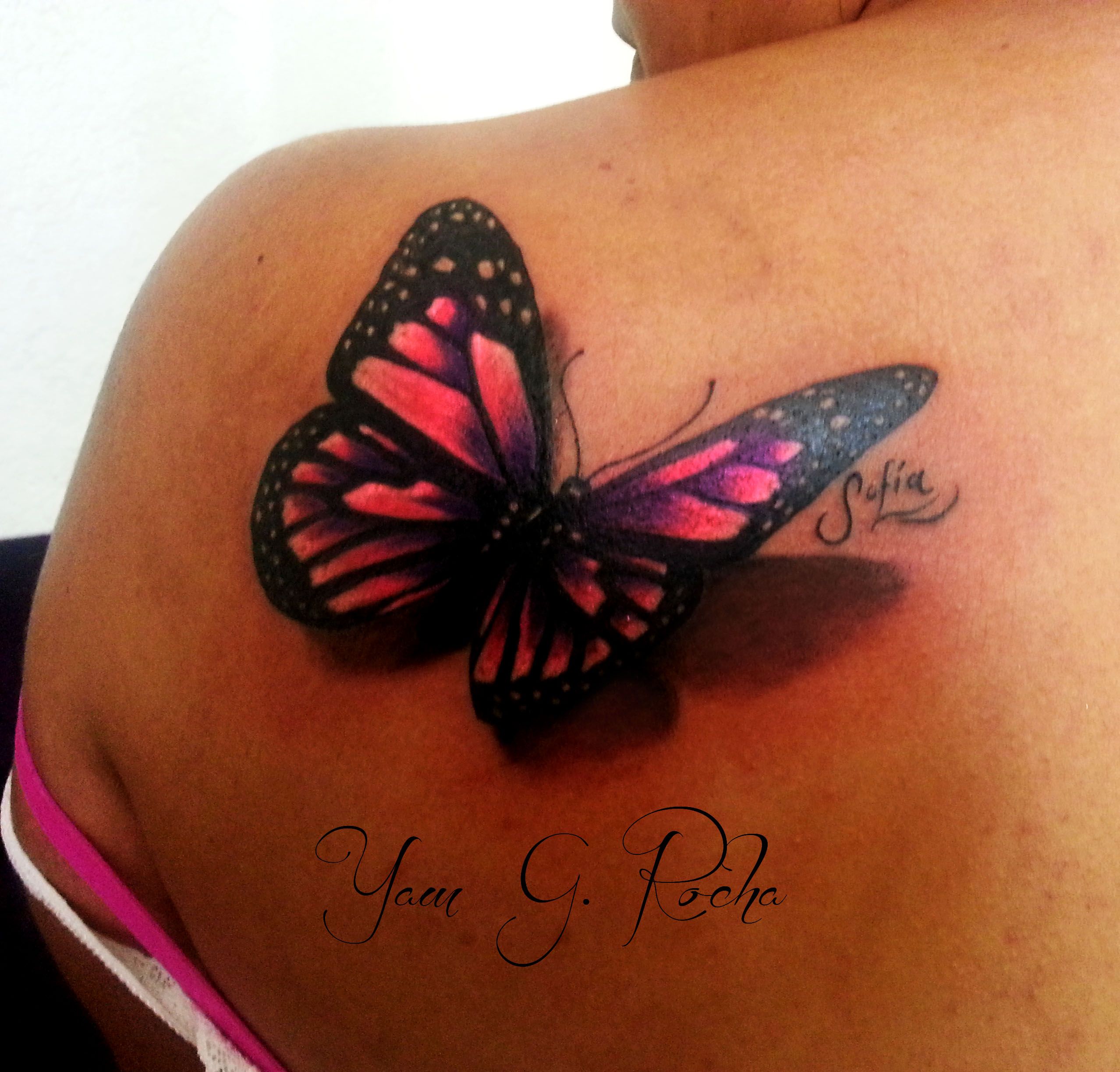 Цветные татуировки бабочек (59 фото) .