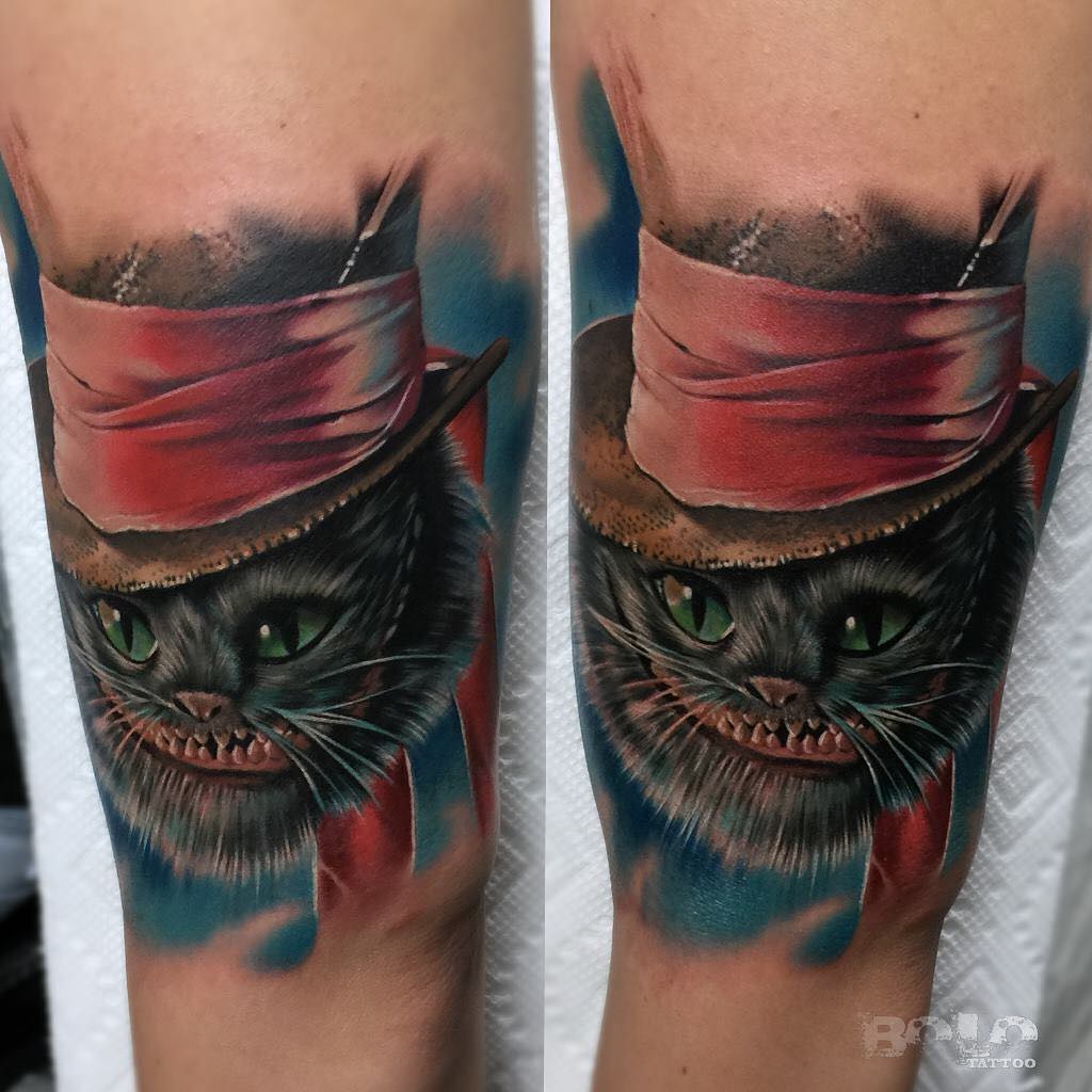Татуировки Чеширский кот реализм