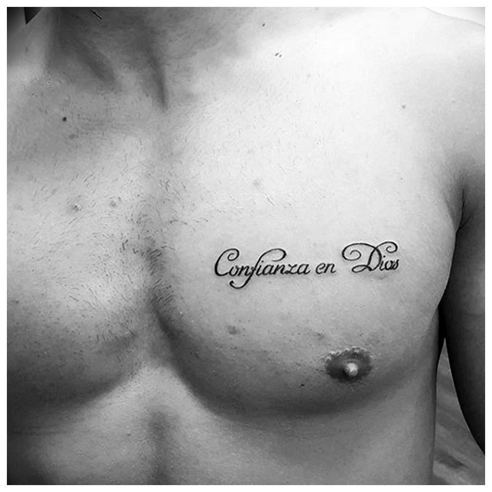 татуировки для мужчин на грудь надписи (120) фото