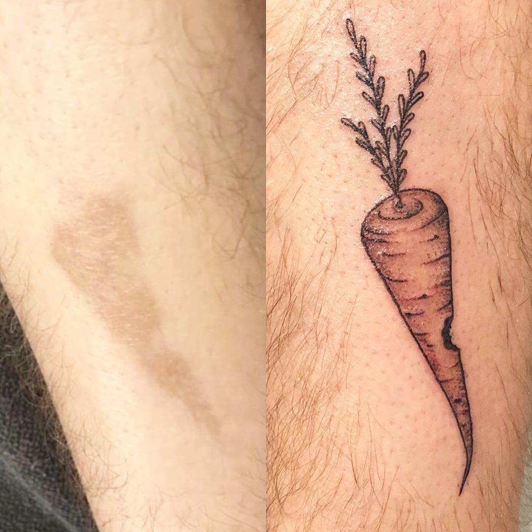 татуировки на маленьком шраме