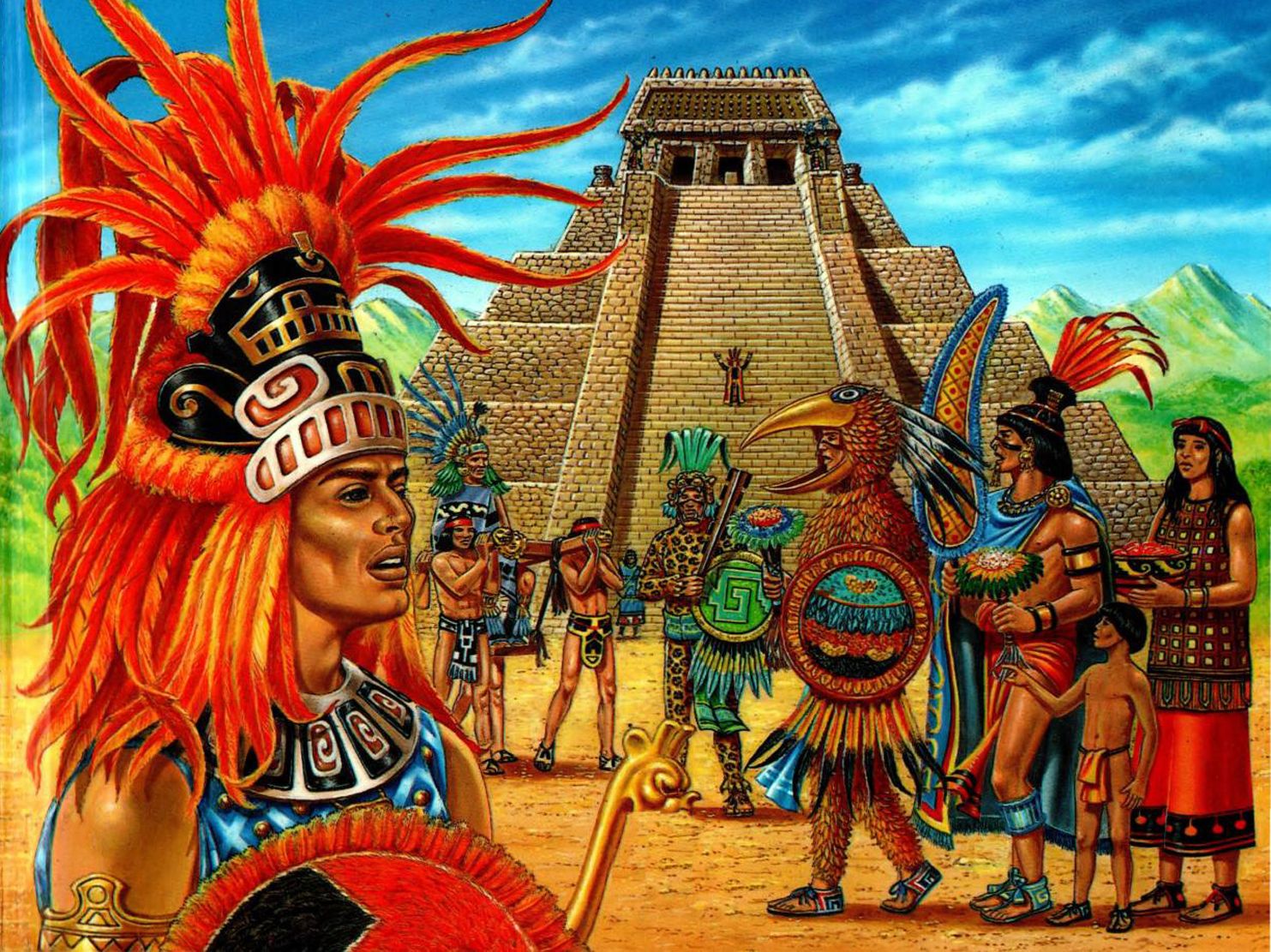 Тату индейцев Майя и ацтеков на плечо.