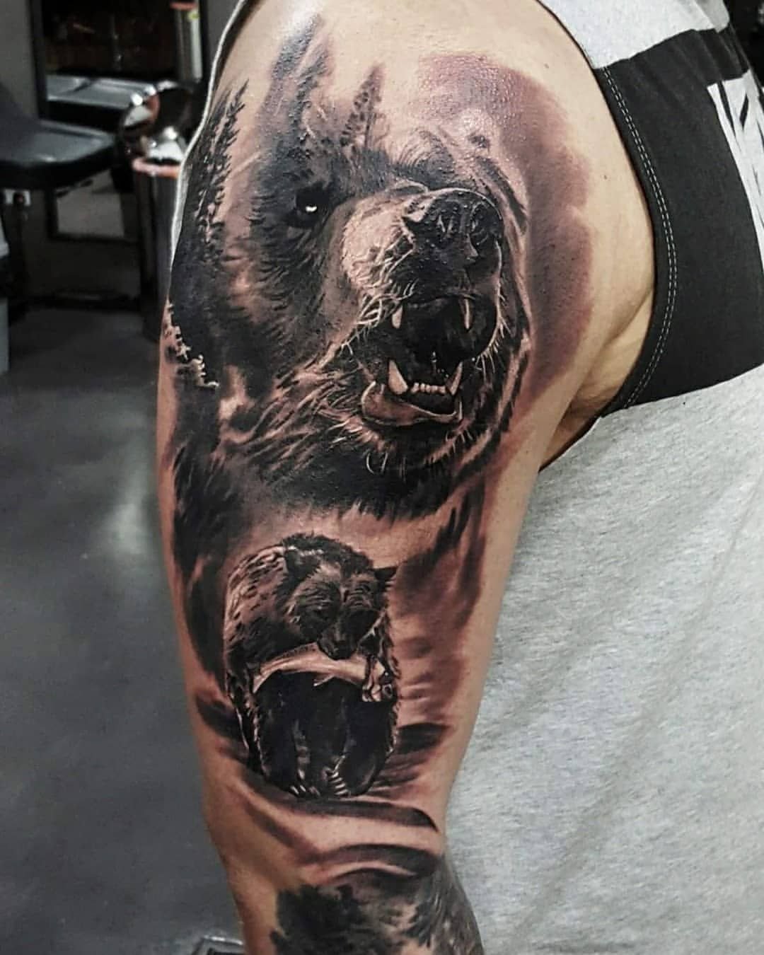 татуировки для мужчин с медведем на груди фото 117