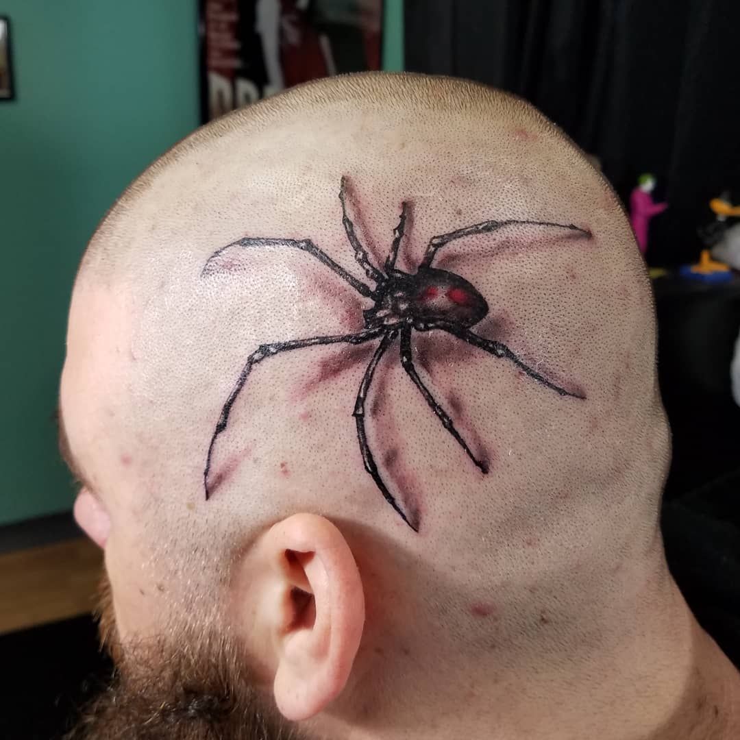 рисунок паутина на голове фото