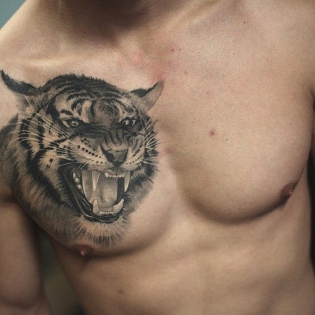 татуировки для мужчин на груди волк фото 106