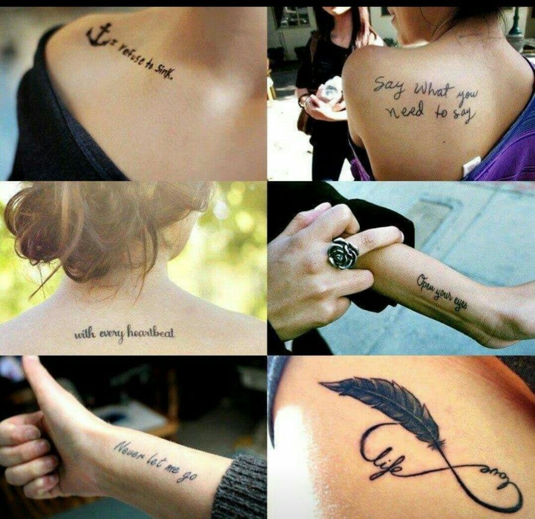 Значение татуировок для девушек надписи