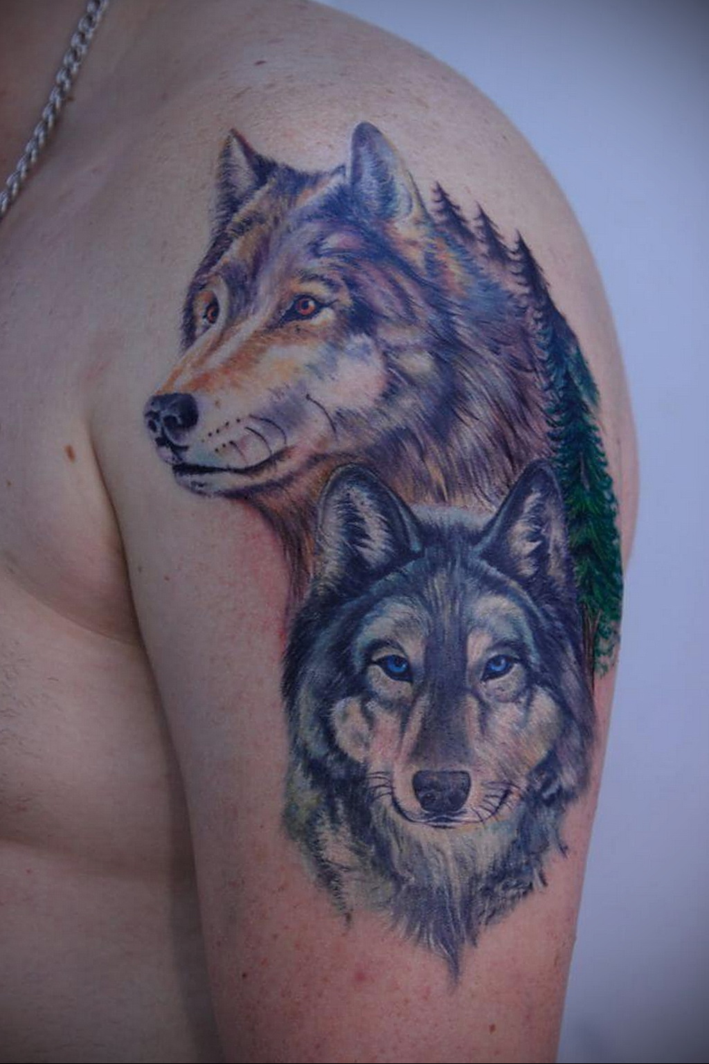 Татуировка волк и волчица
