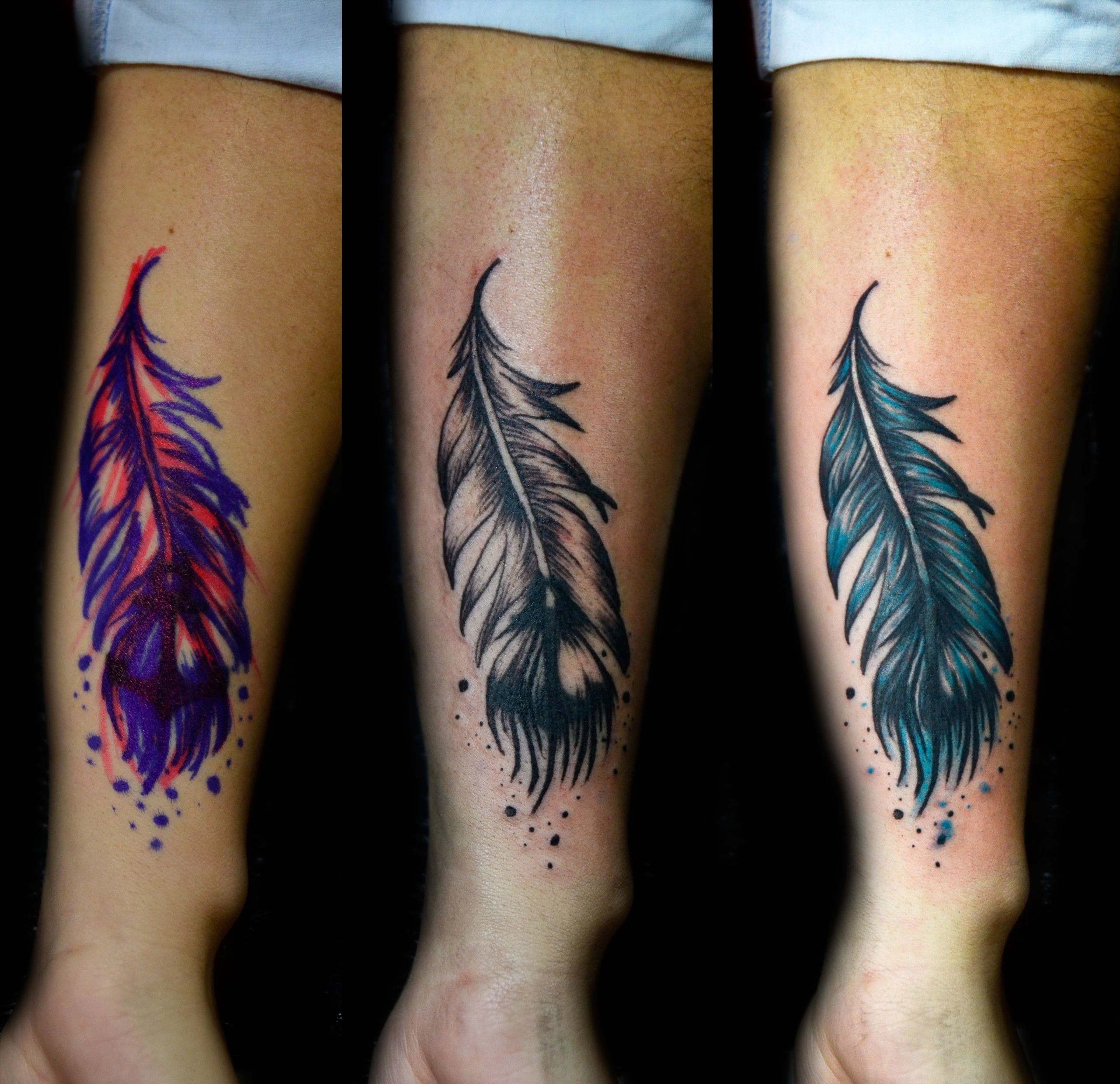 Татуировки в виде перьев