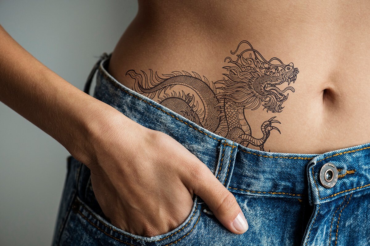 Татуировка дракона на животе (59 фото) .