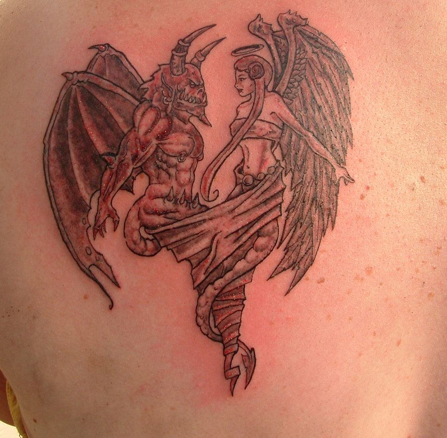 Татуировка ангела и демона
