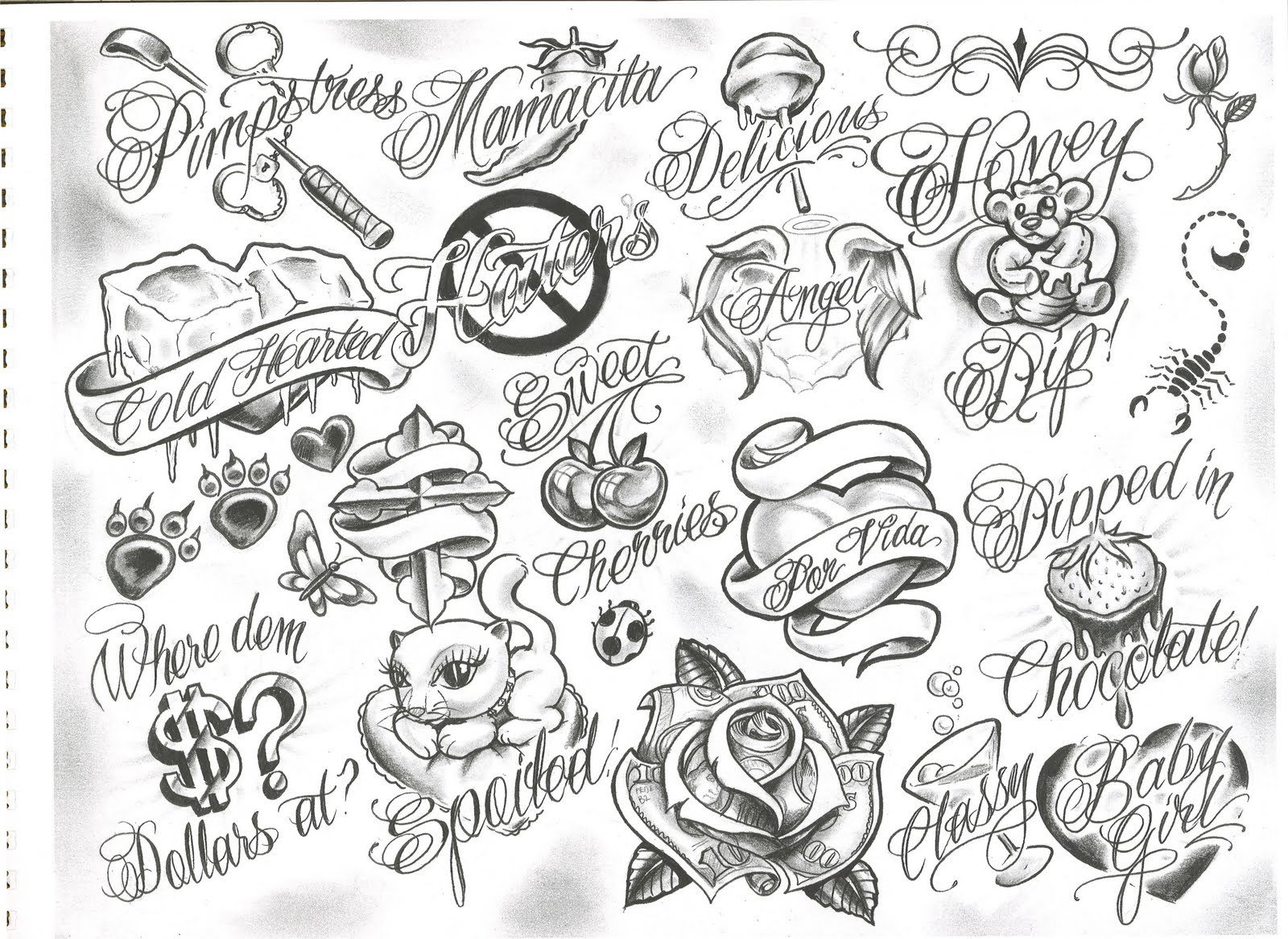 Эскизы татуировок надписи