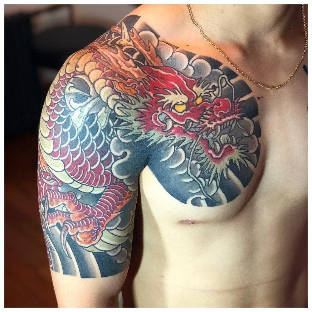 Японский дракон тату