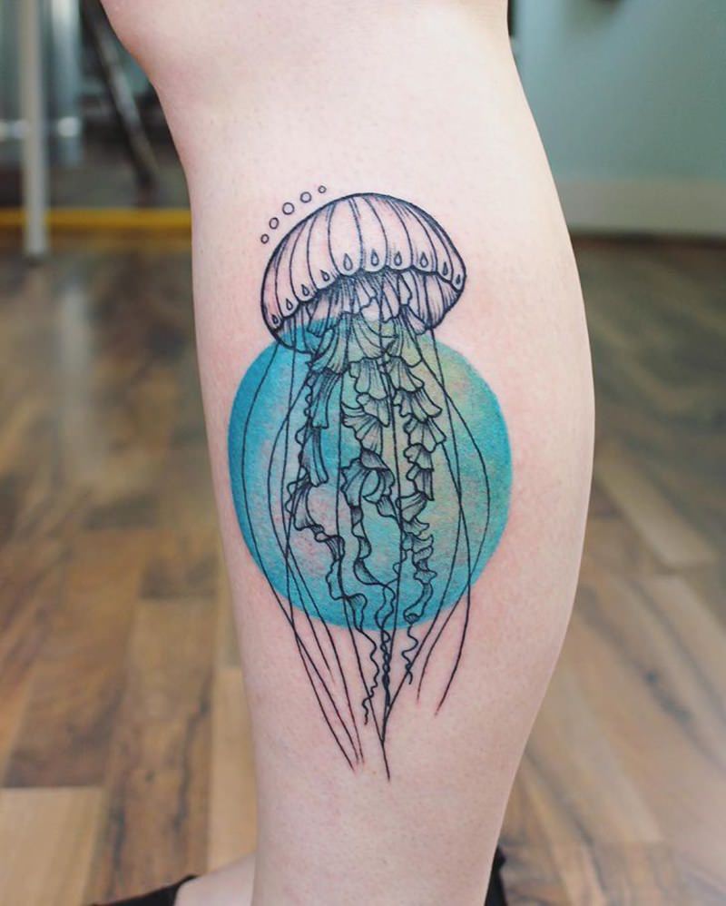 Тату в виде медузы