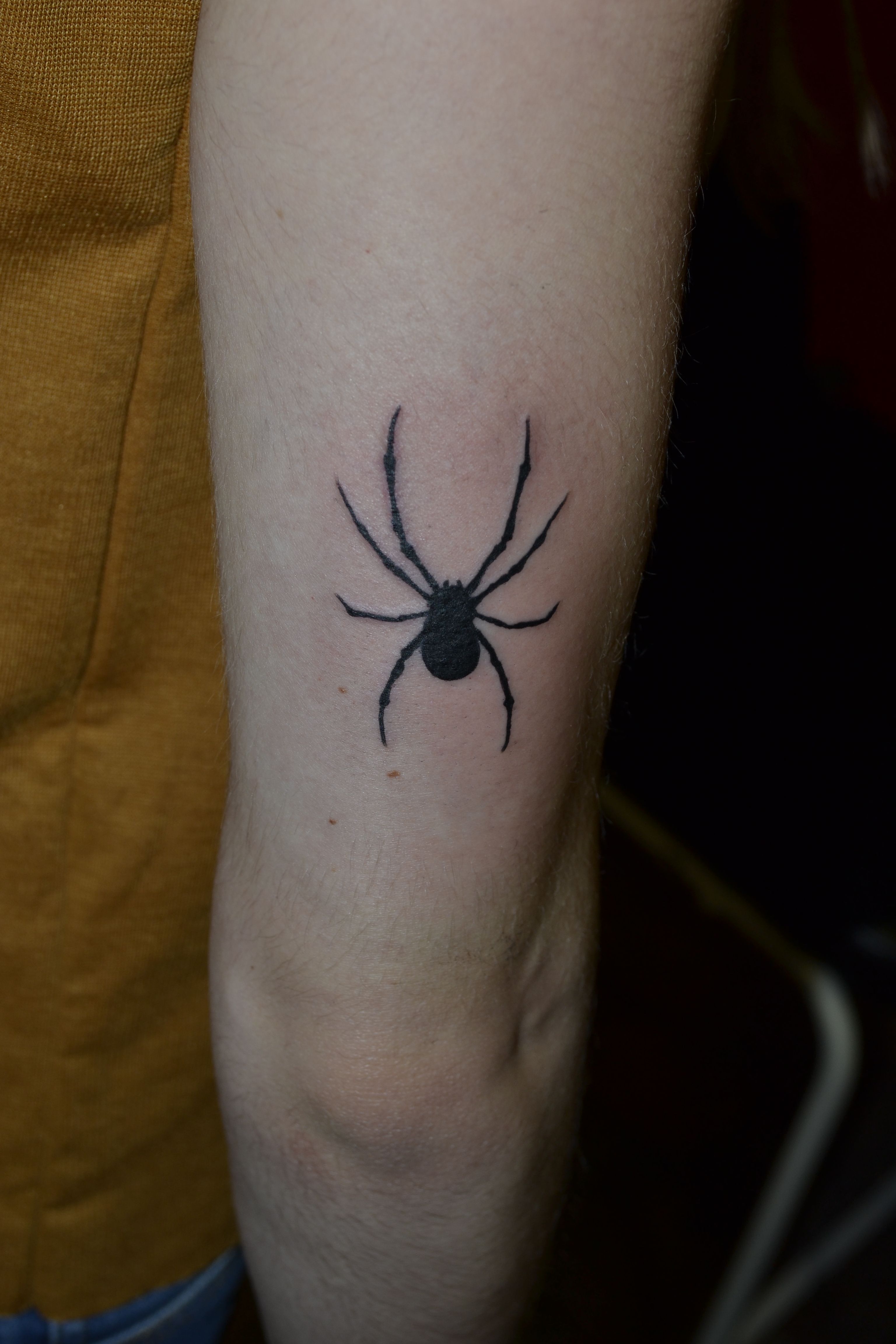 Тату маленький паук на руке