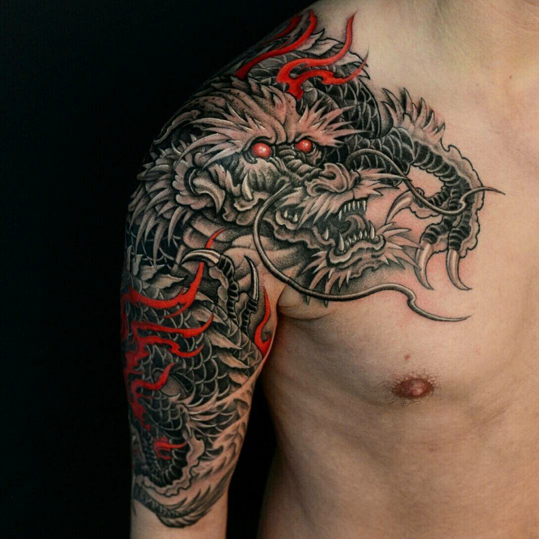 татуировки для мужчин драконы на груди фото 73