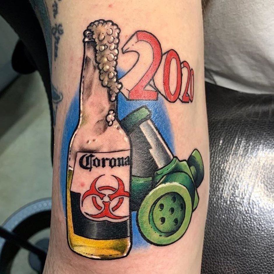 Татуировки посвященные коронавирусу