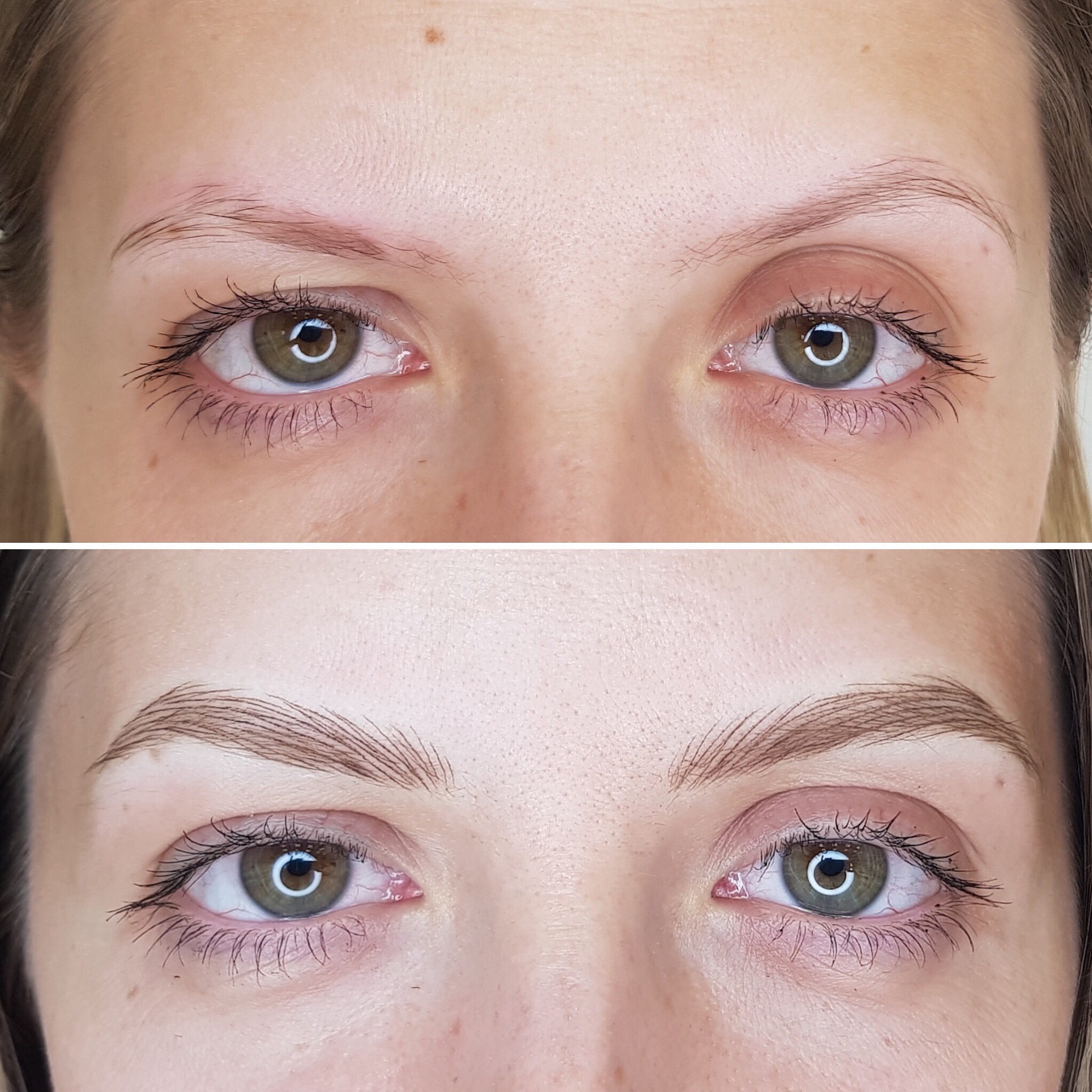 Перманентный макияж бровей волосковая техника до и после