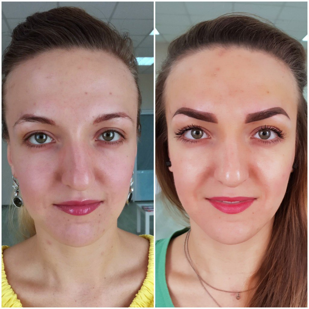 перманентный макияж бровей сразу после процедуры фото