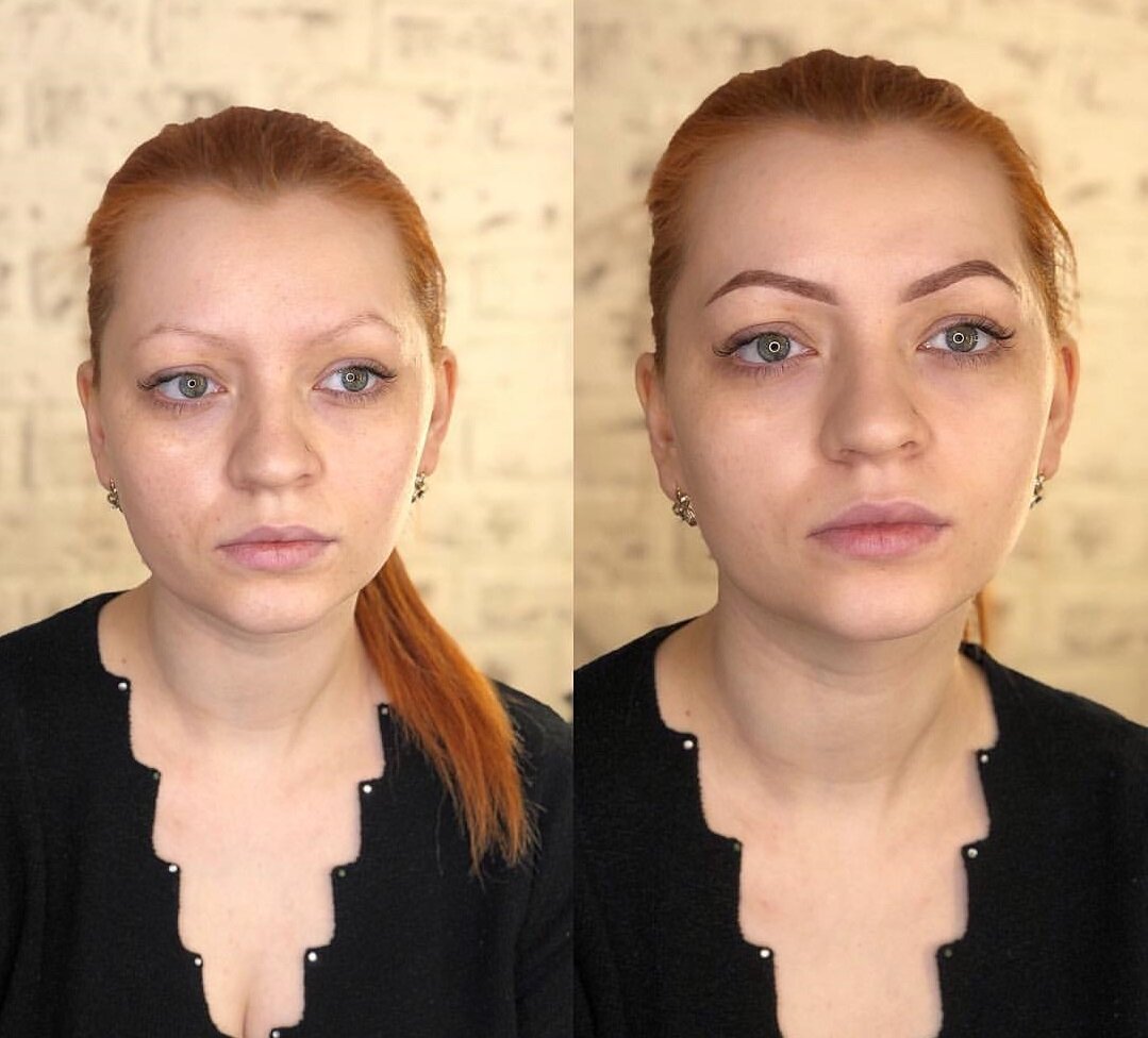 Перманентный макияж лицо до и после