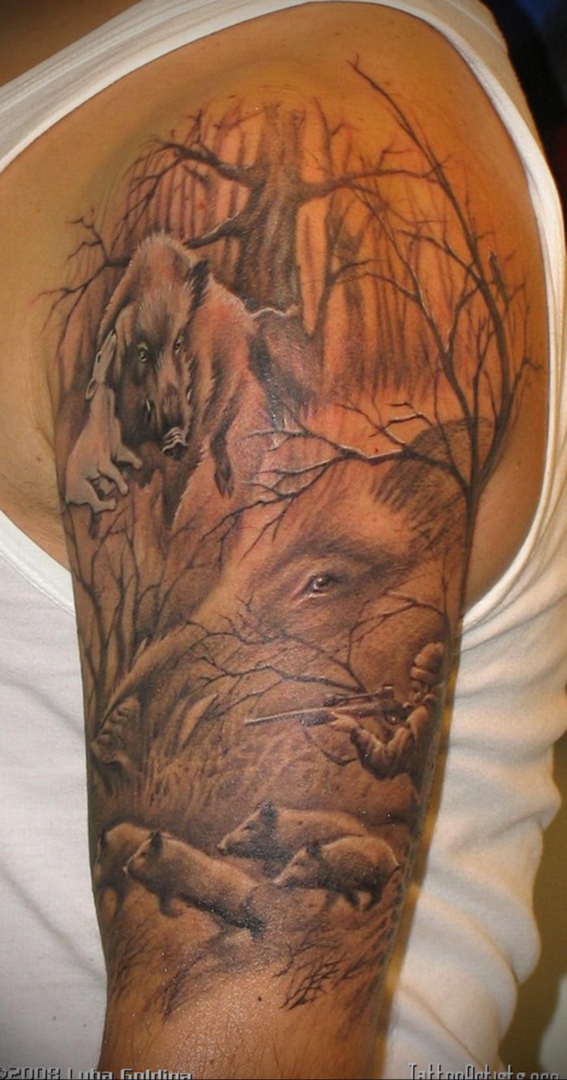Татуировки с тематикой охоты