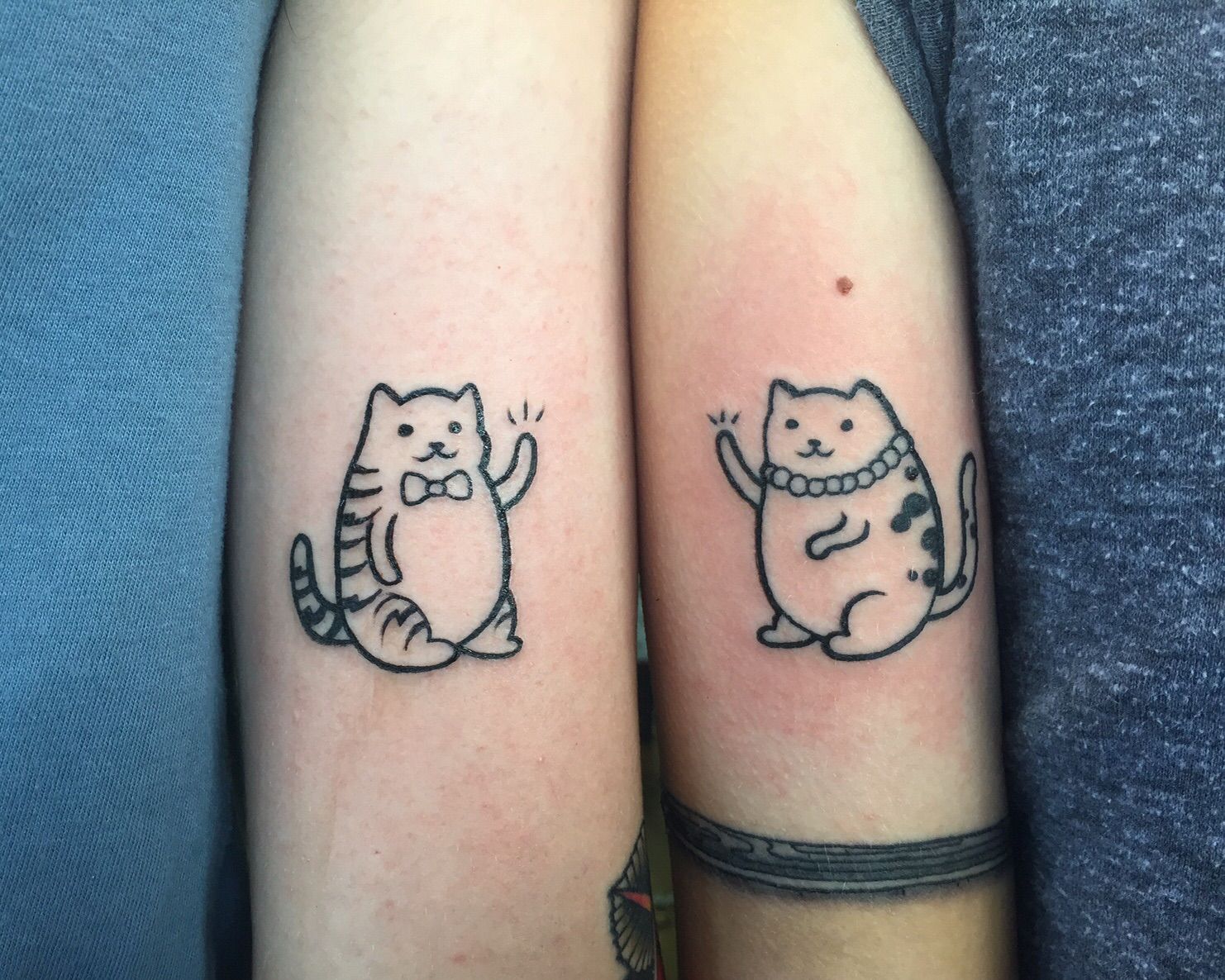 Парные тату для влюбленных кошки