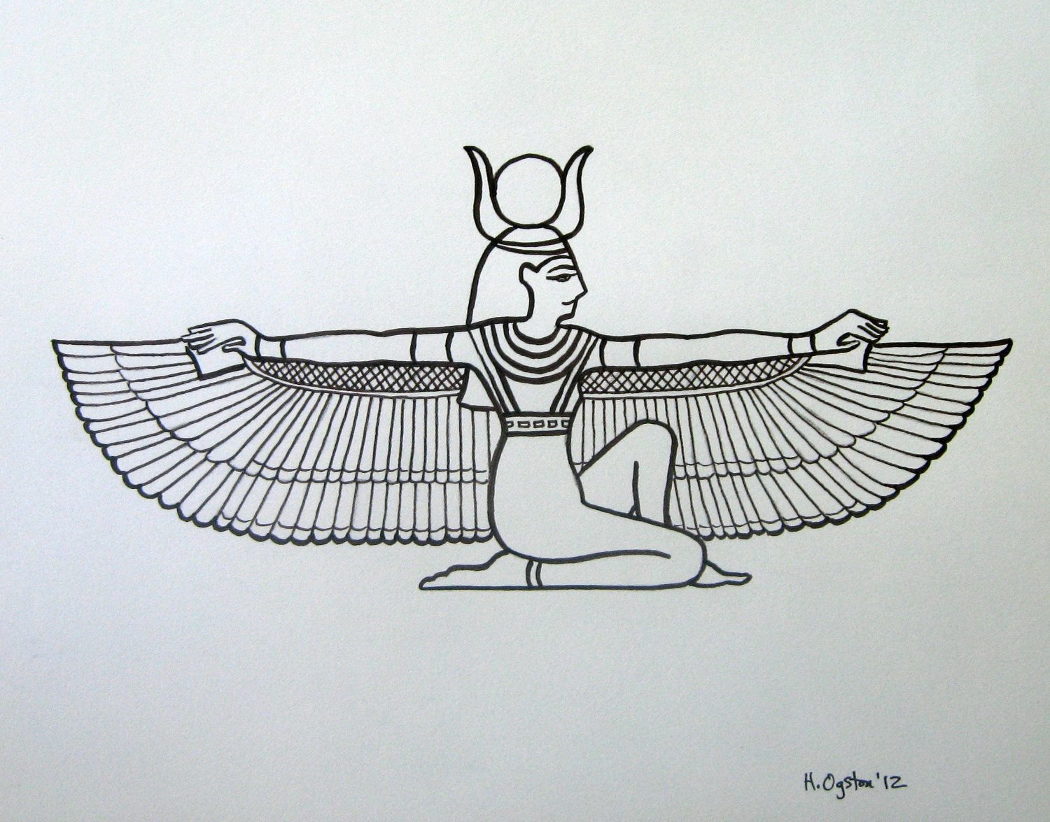 Бог Исида в древнем Египте рисунок
