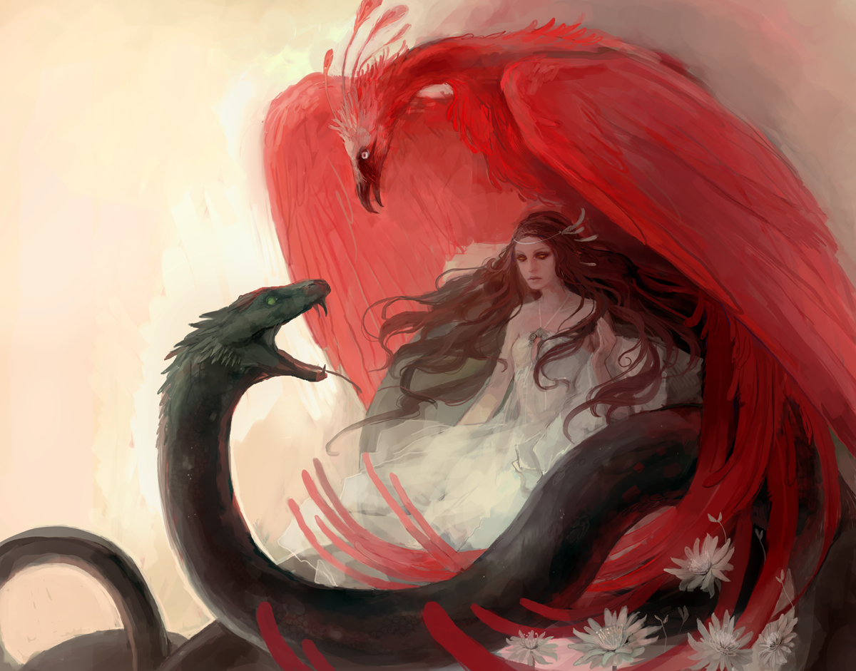 Девушка и белый дракон