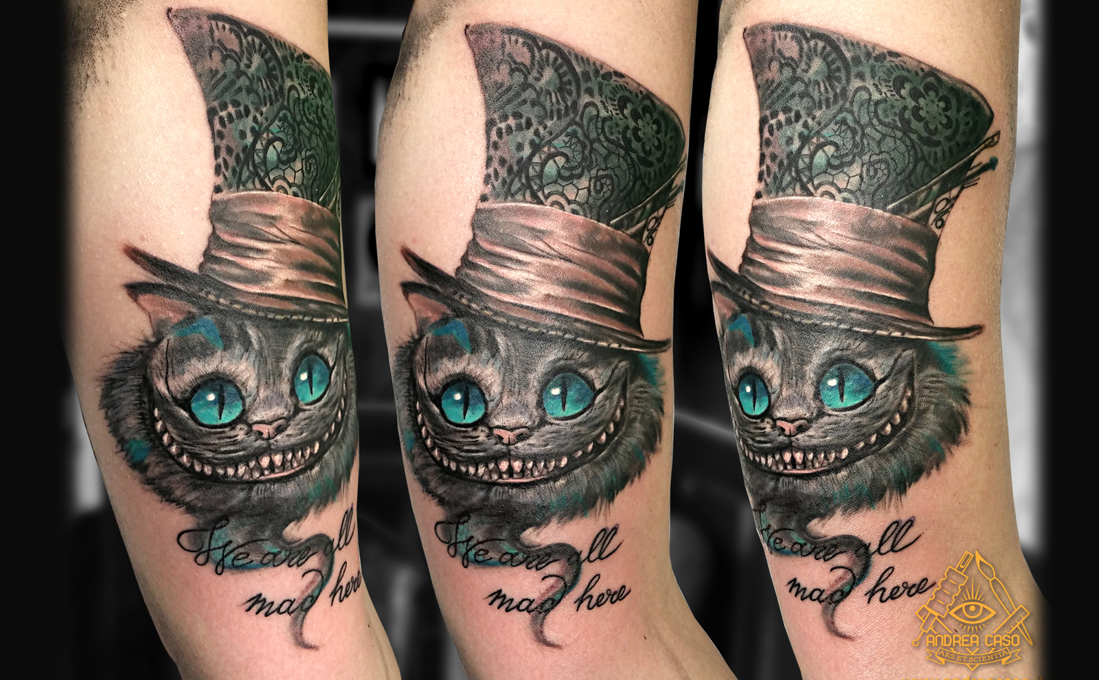 Simple cheshire cat tattoo