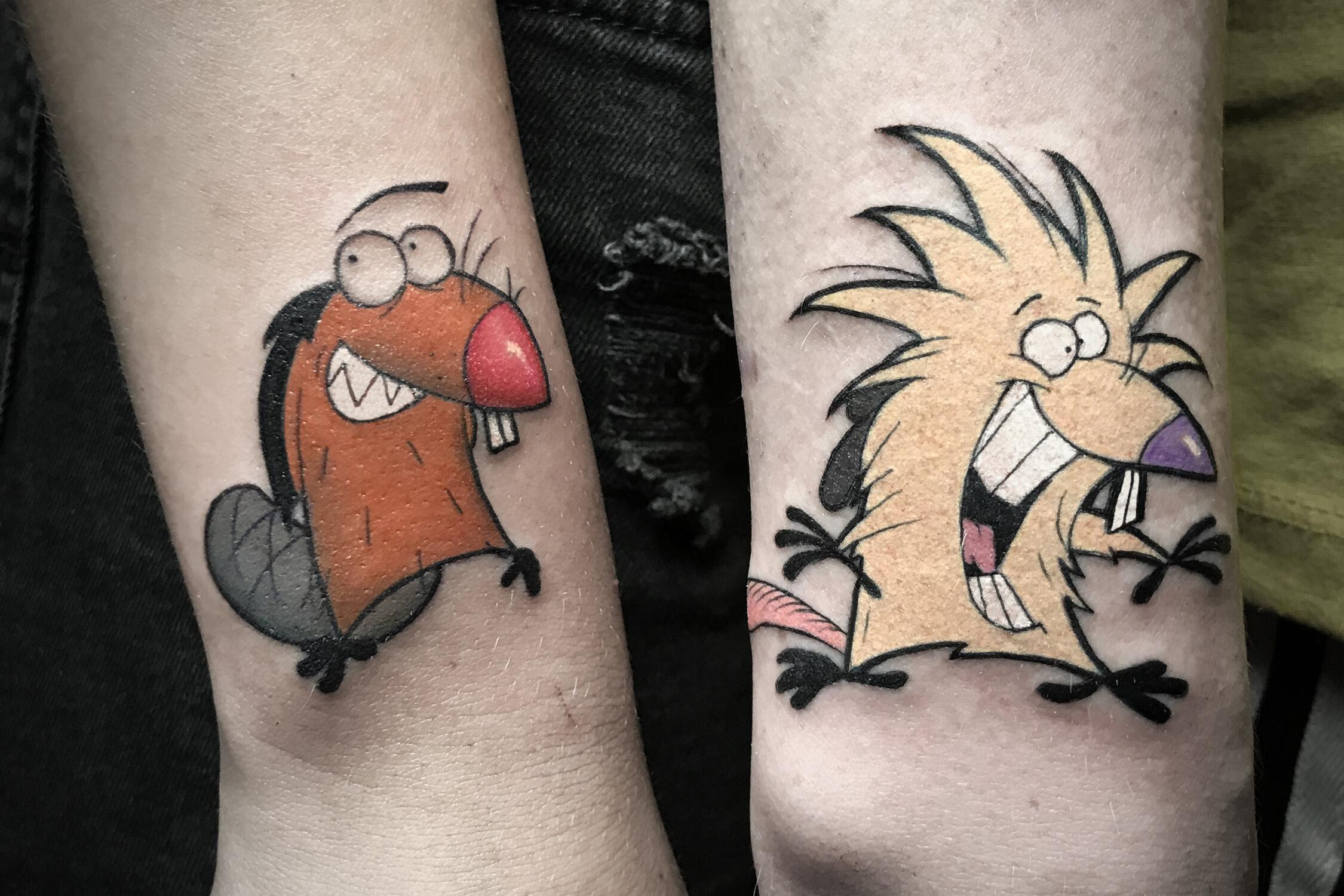 Временная переводная татуировка «Бобер» - или неоновая светящаяся тату