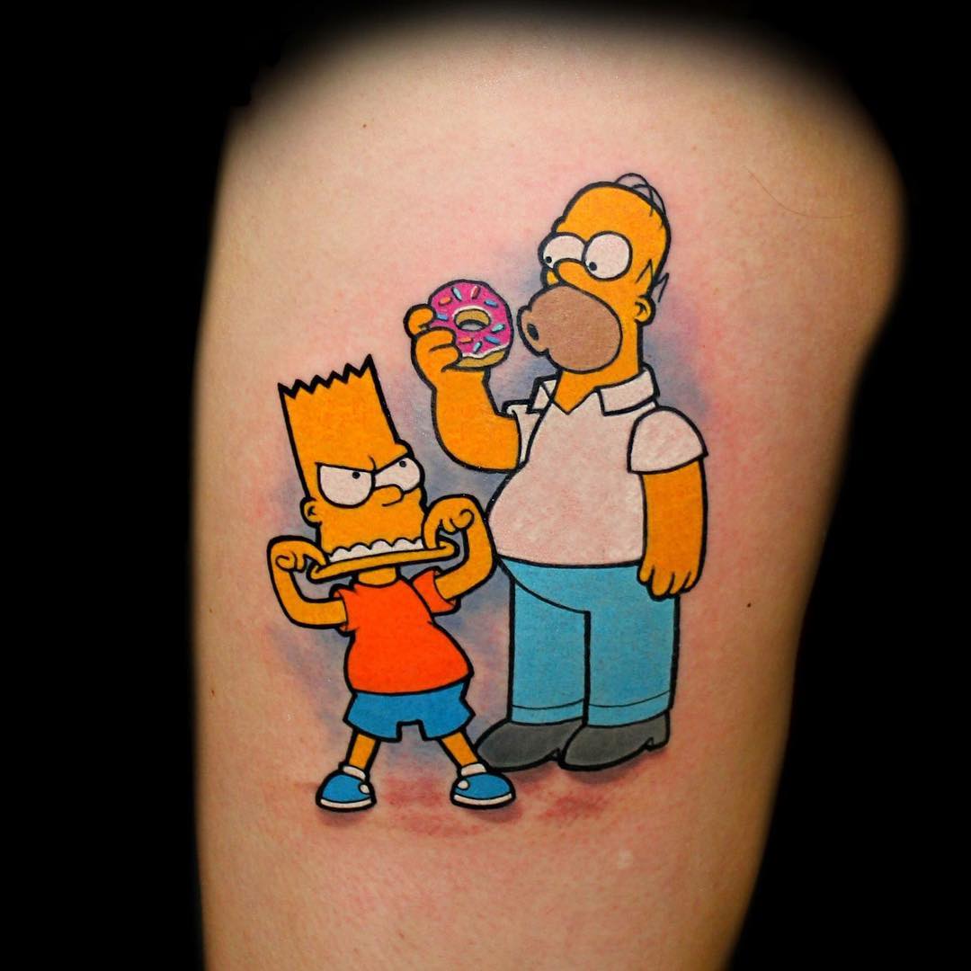 Барт симпсон и гомер тату
