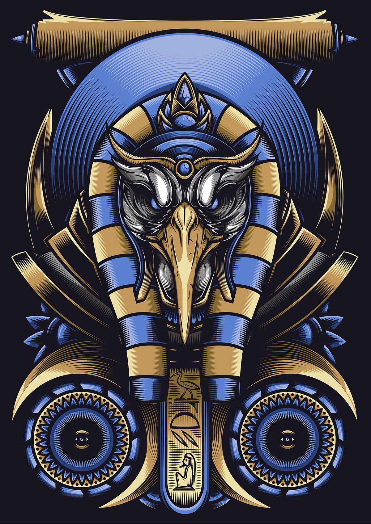 Египетский Бог Осирис тату