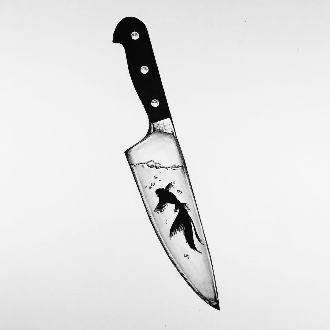 Поварской нож эскиз
