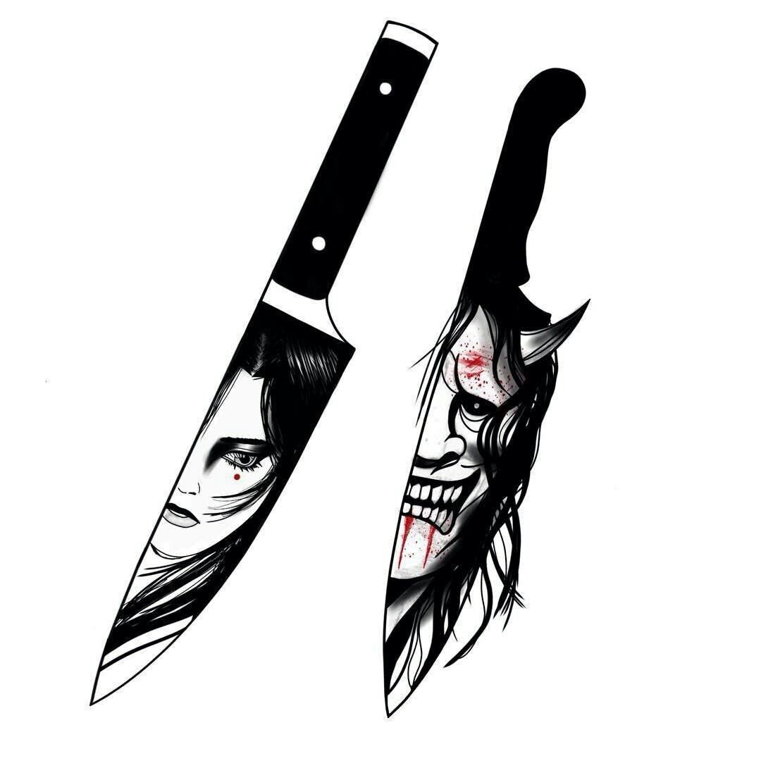 Кухонный нож эскиз тату