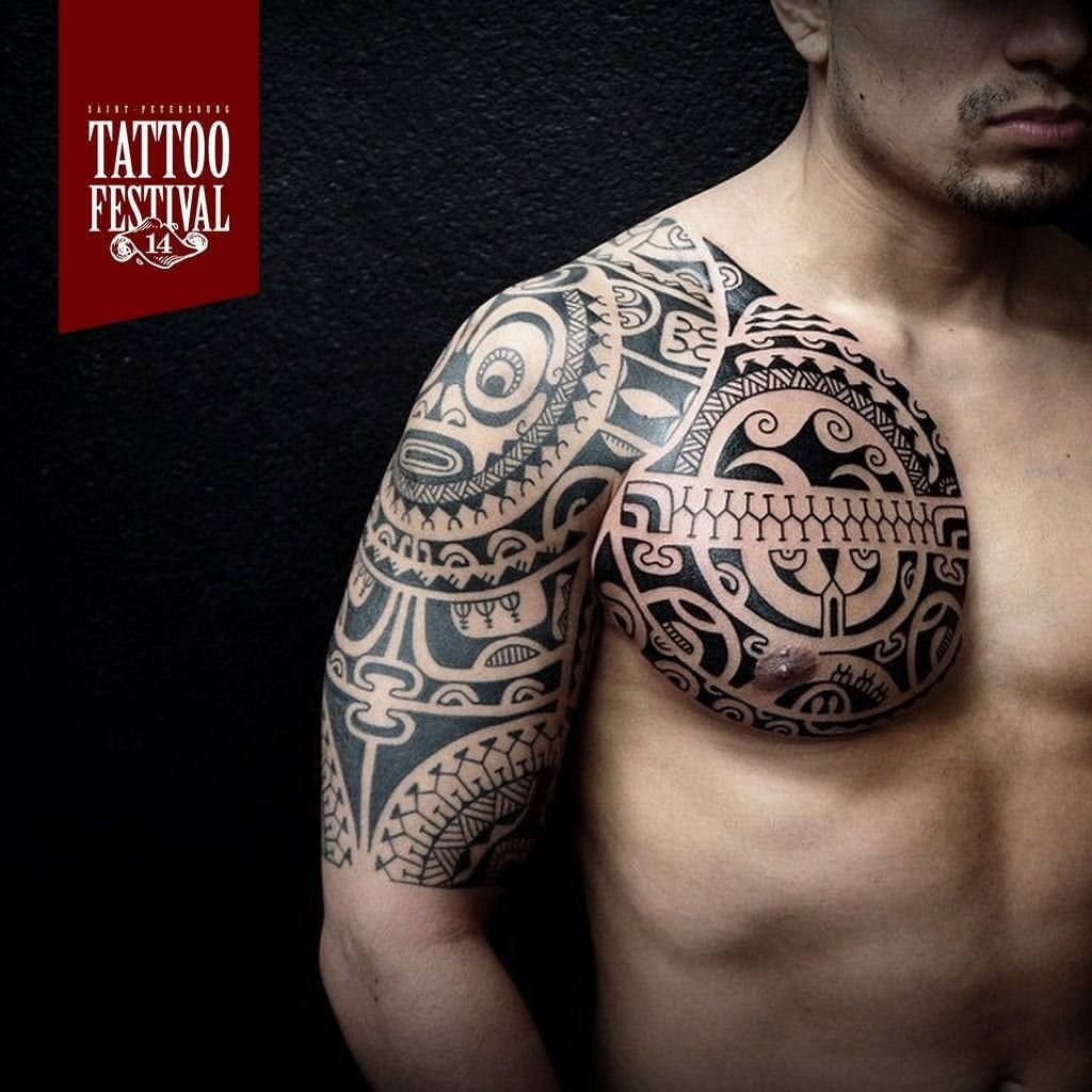 татуировки для мужчин плечо и грудь фото 73