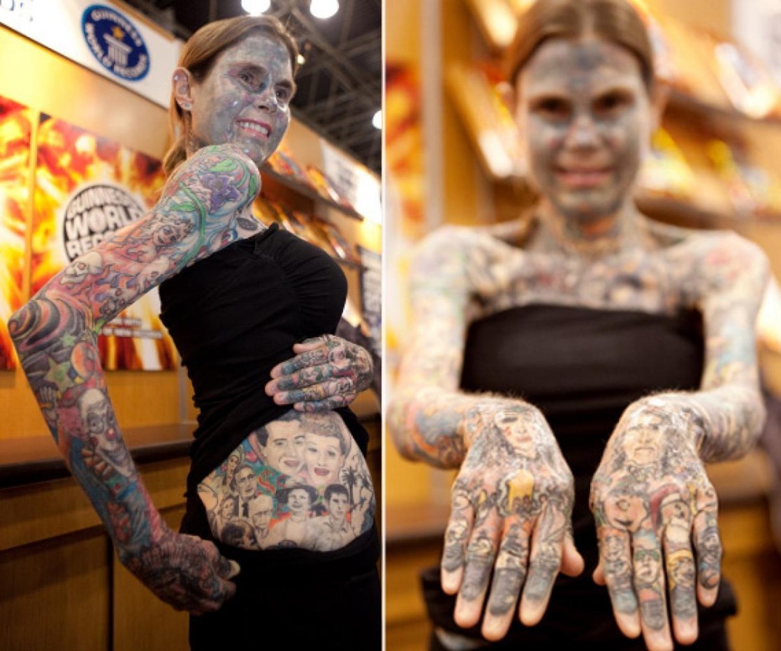 Джулия Гнусе — самая татуированная женщина в мире