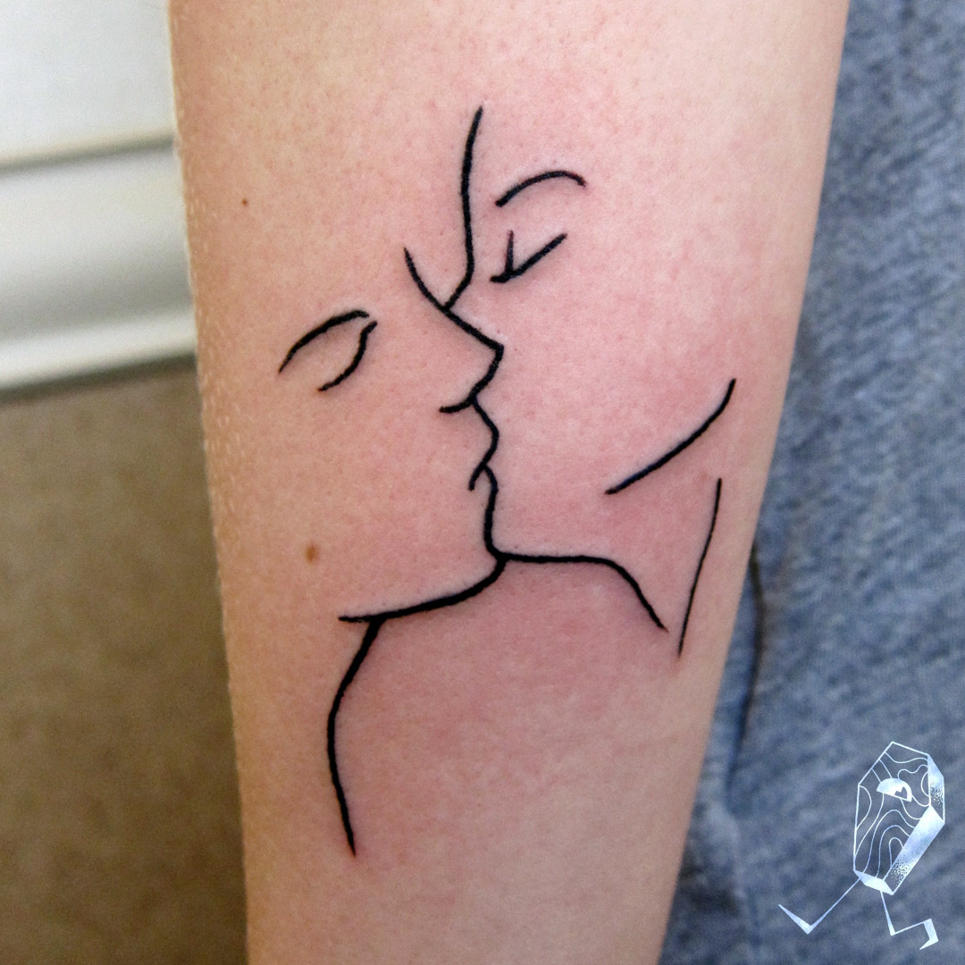 Татуировки лиц поцелуй