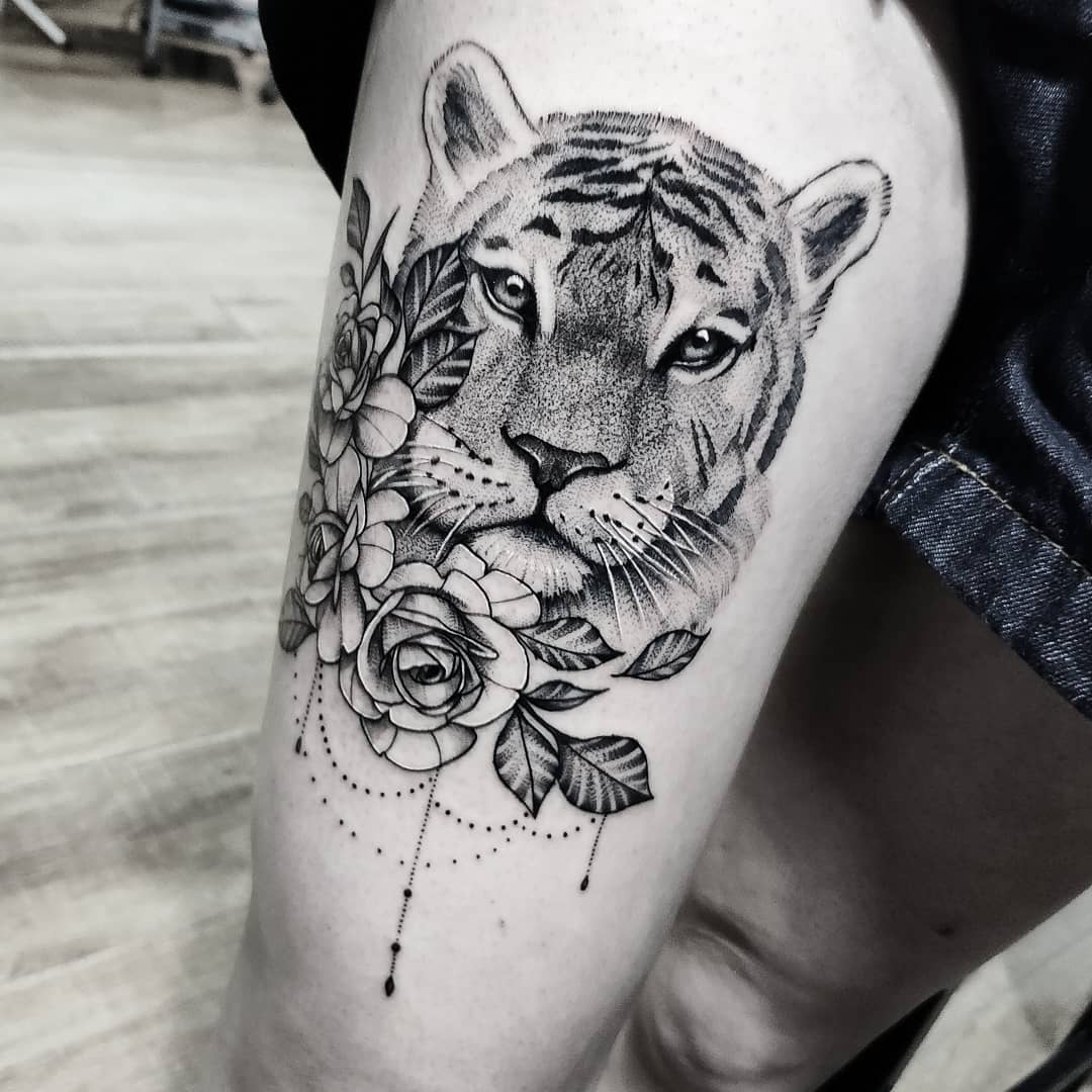 Временные татуировки женские тигр