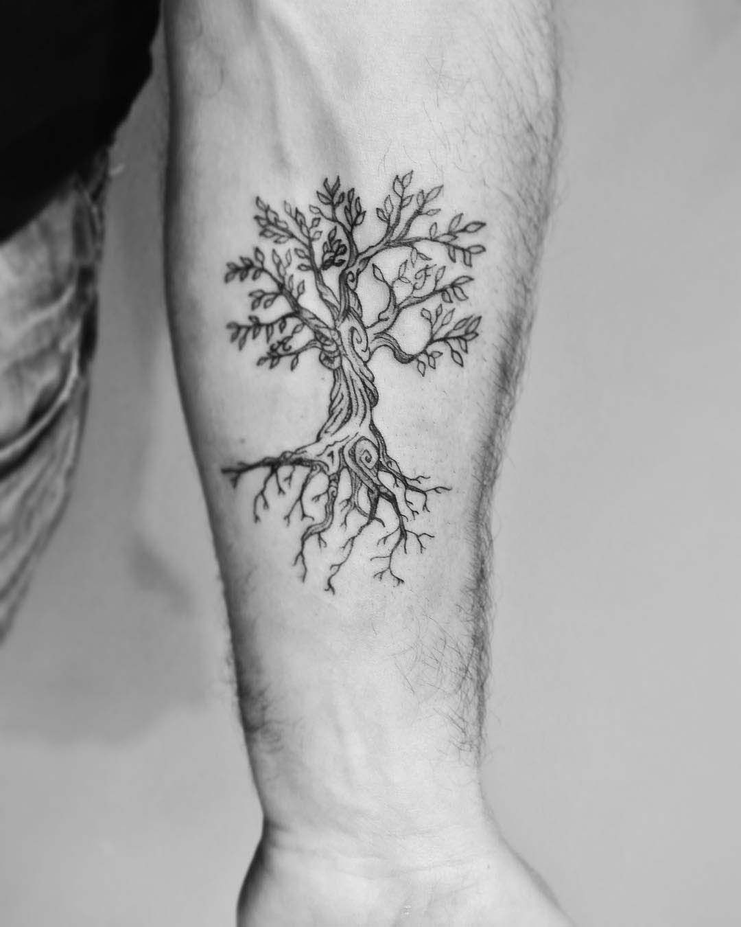 Дэниэл Майер Татуировки дерево