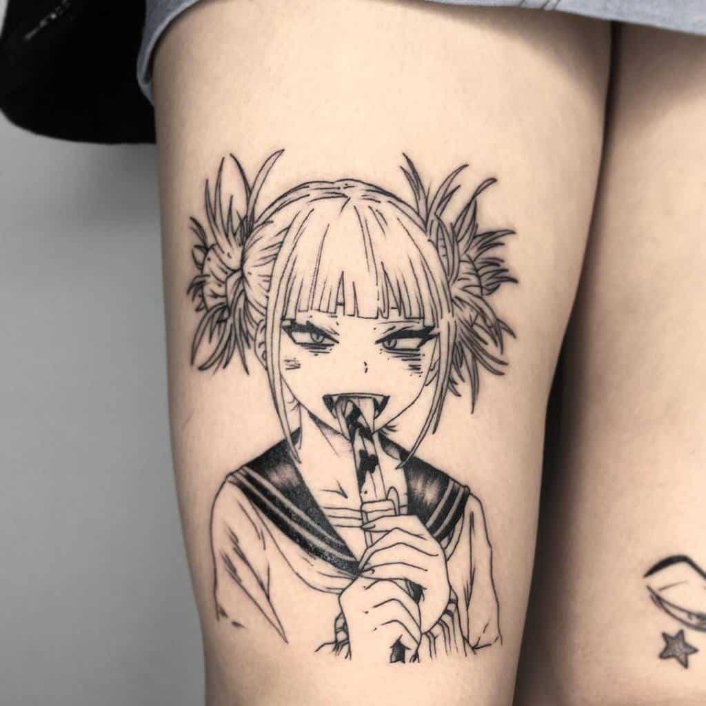 Anime leg tattoo ideas