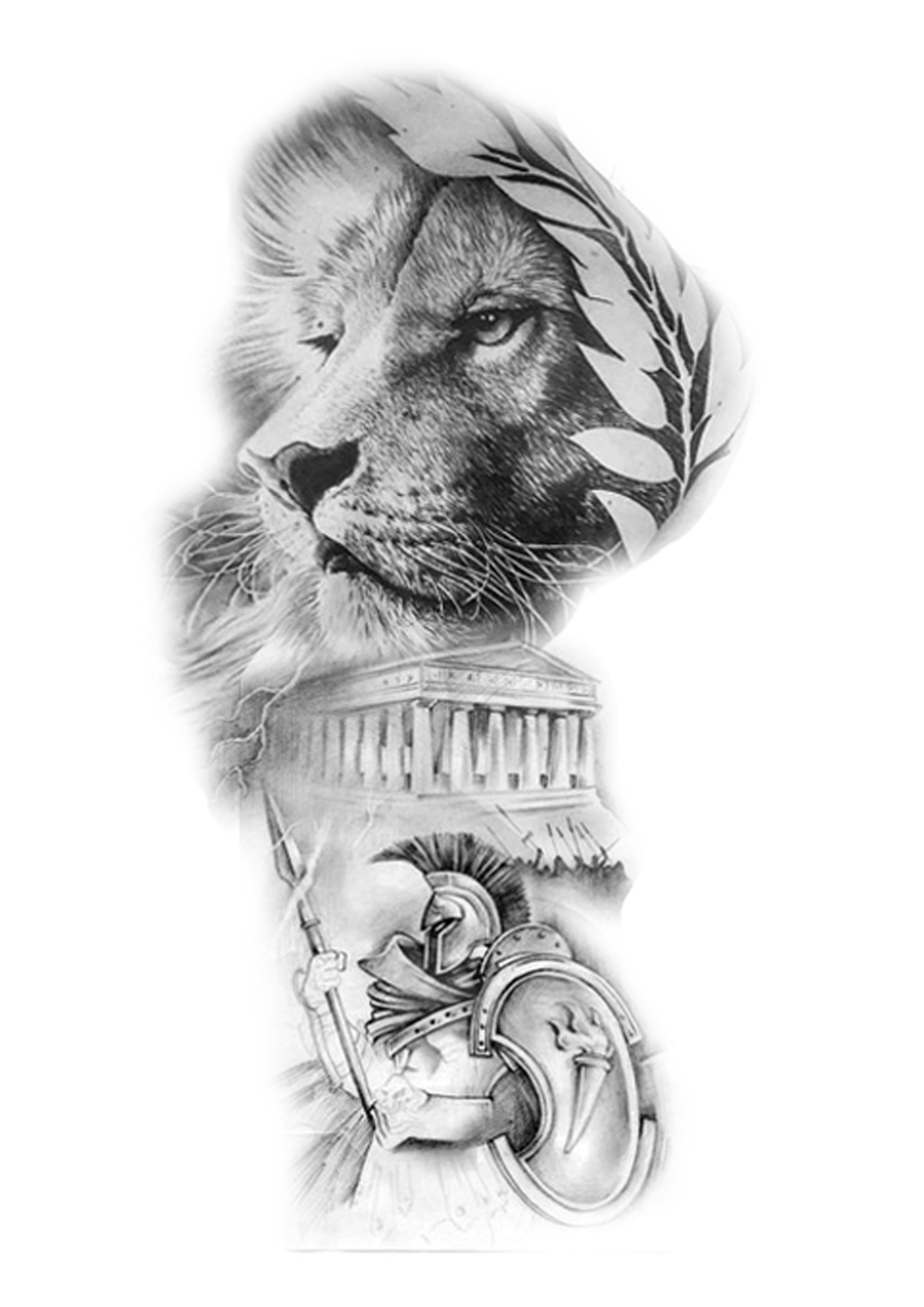 Эскизы татуировок для мужчин Лев