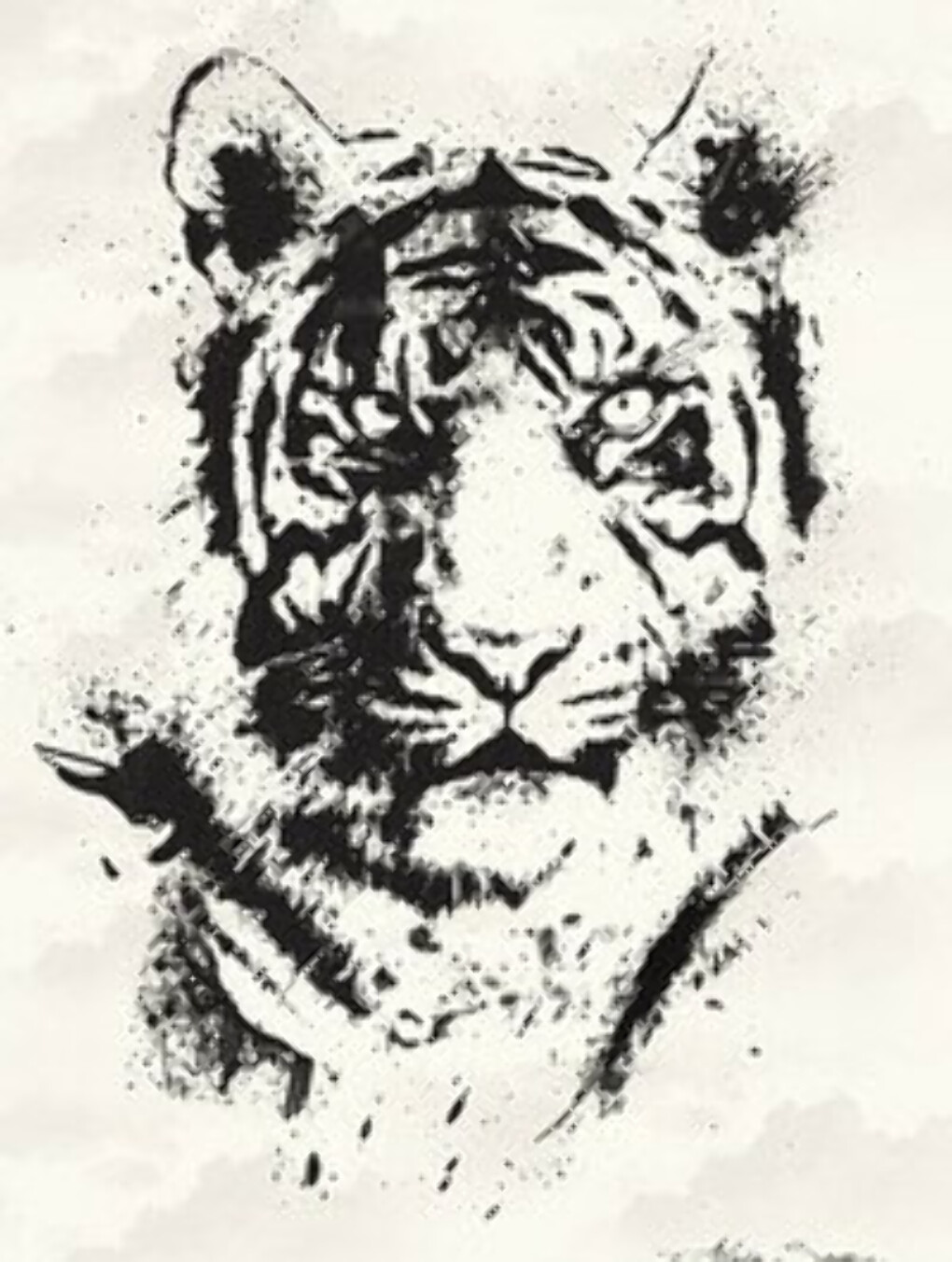Эскиз тату тигр пол морды