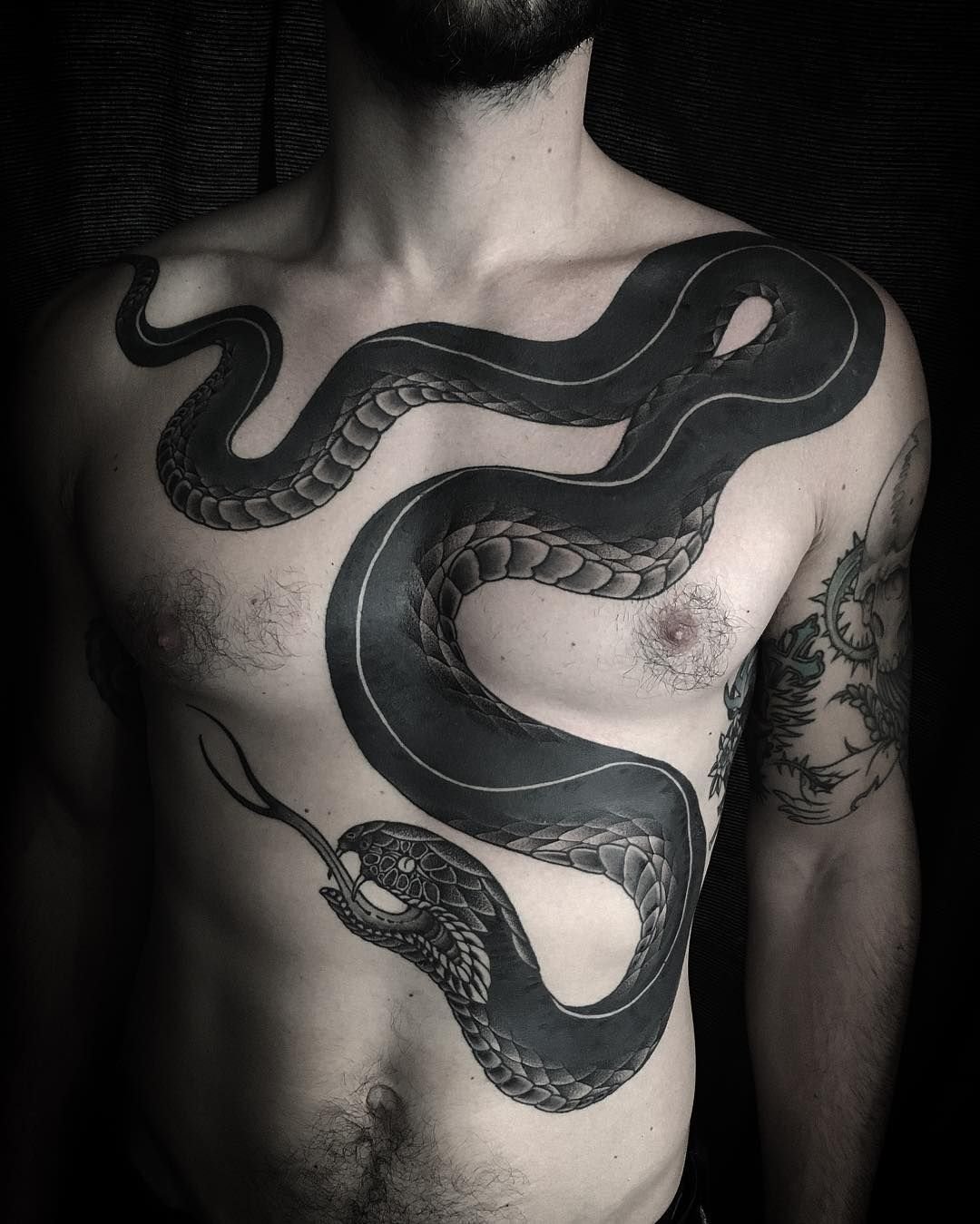 фото тату змеи на плече