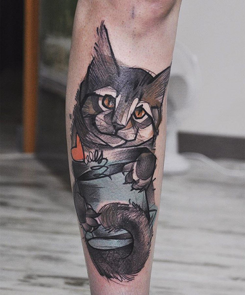 Татуировка кота для мужчин