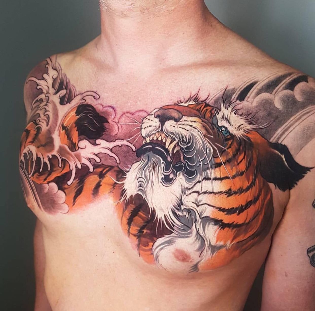татуировки для мужчин тигр на груди фото 89