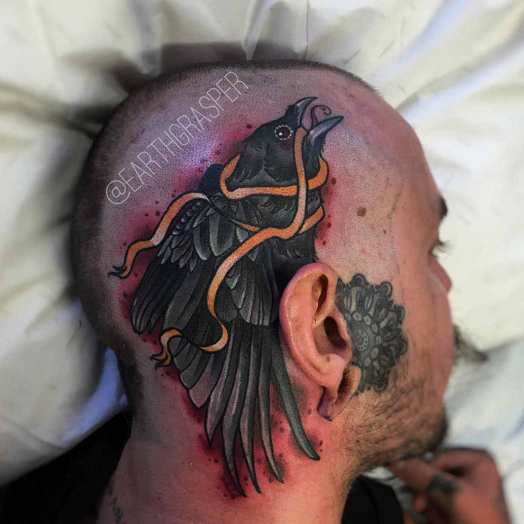 Крутые мужские Татуировки на лысой голове
