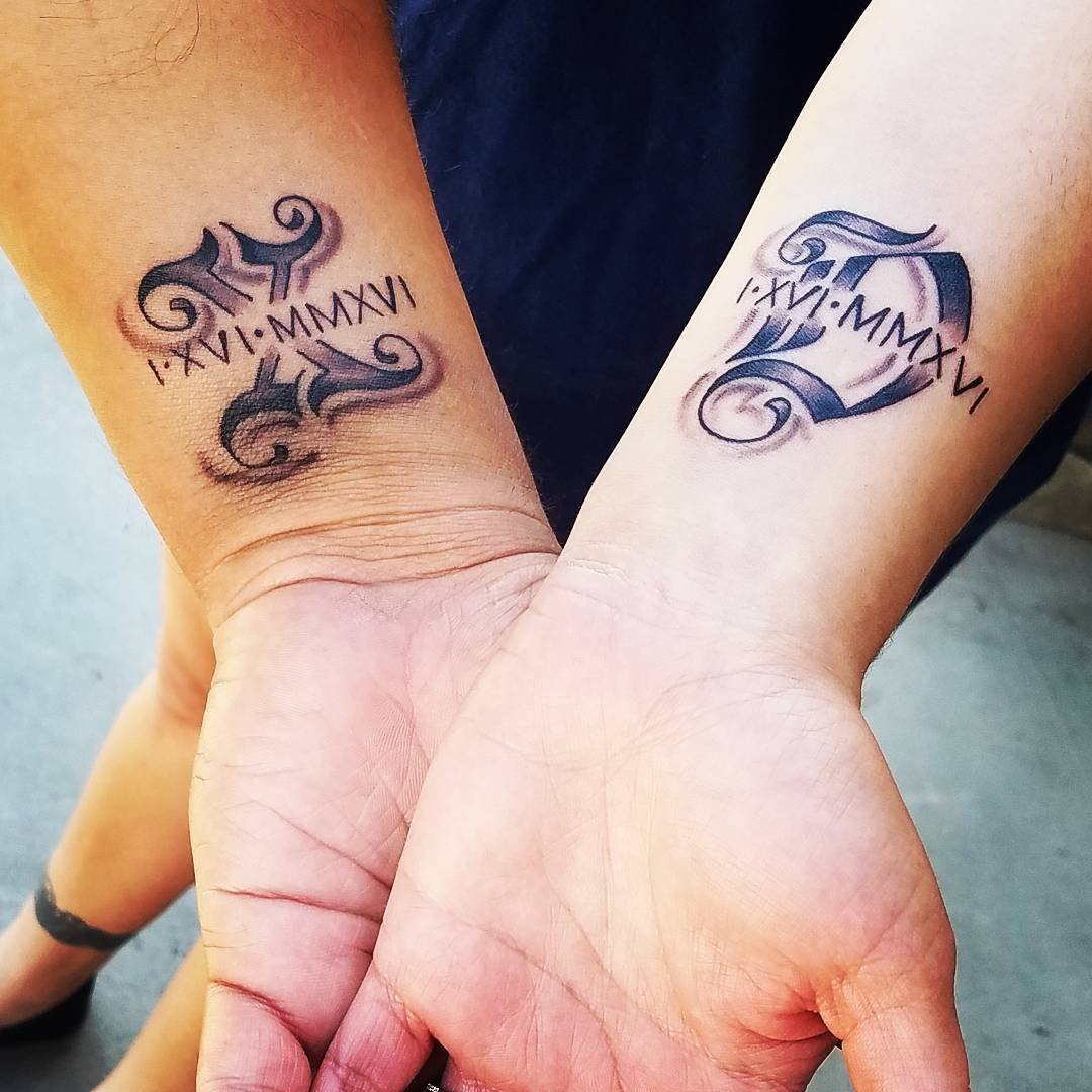 Парные Татуировки для мужа с женой