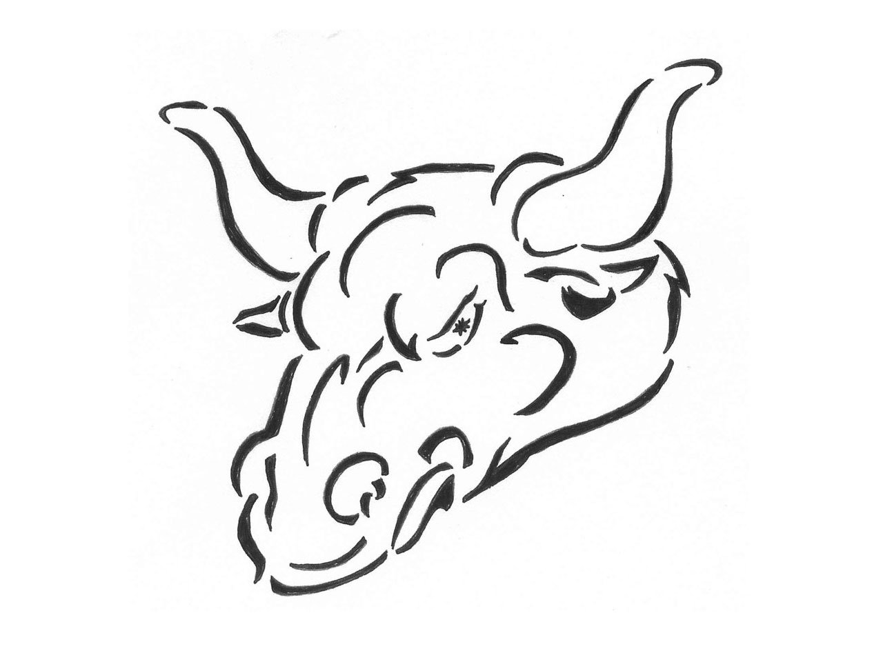 Голова быка сбоку символ