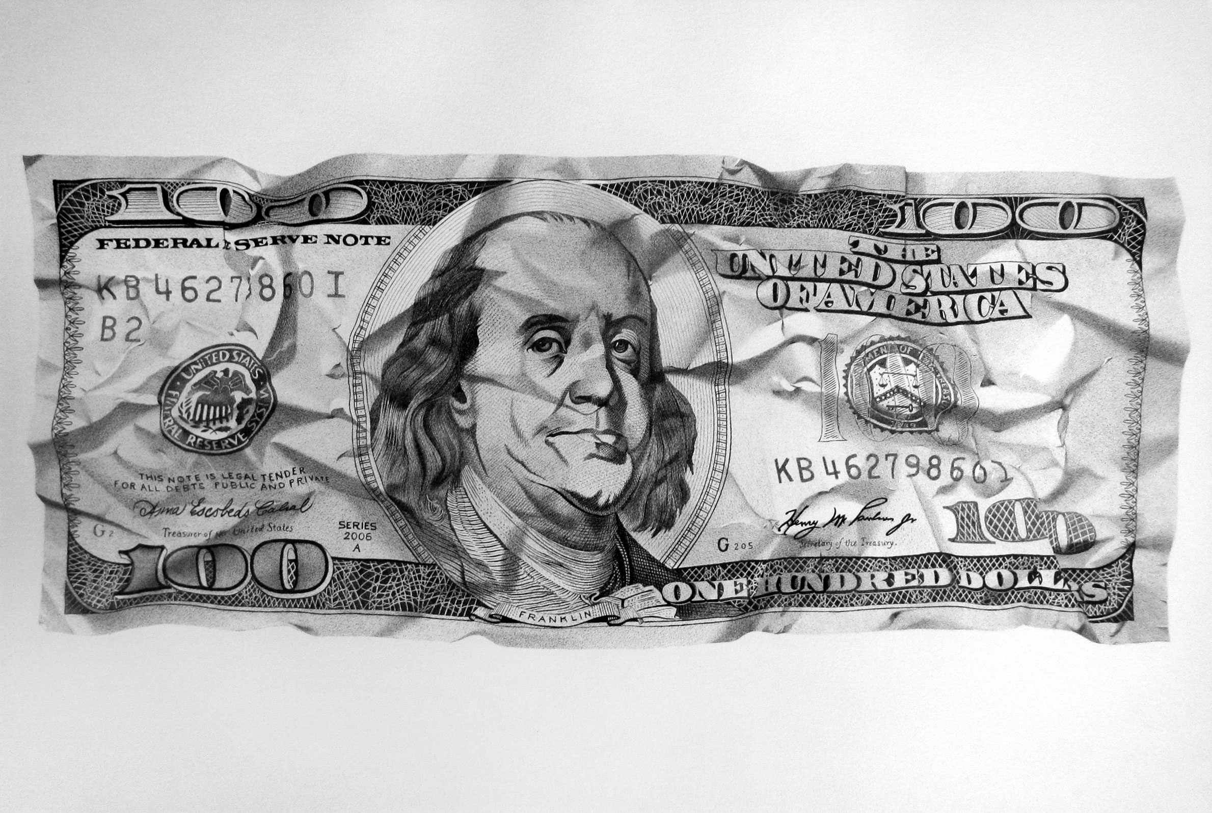 100 dollar bill tattoo drawing